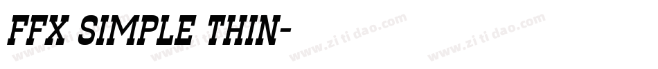 FFX Simple Thin字体转换